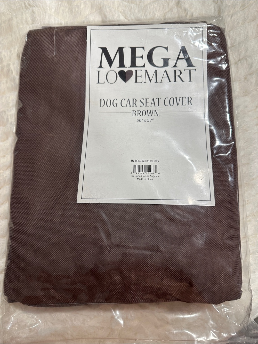 Mega LoveMart Brown Dog Car Seat Cover - Water-Resistant Travel Protector